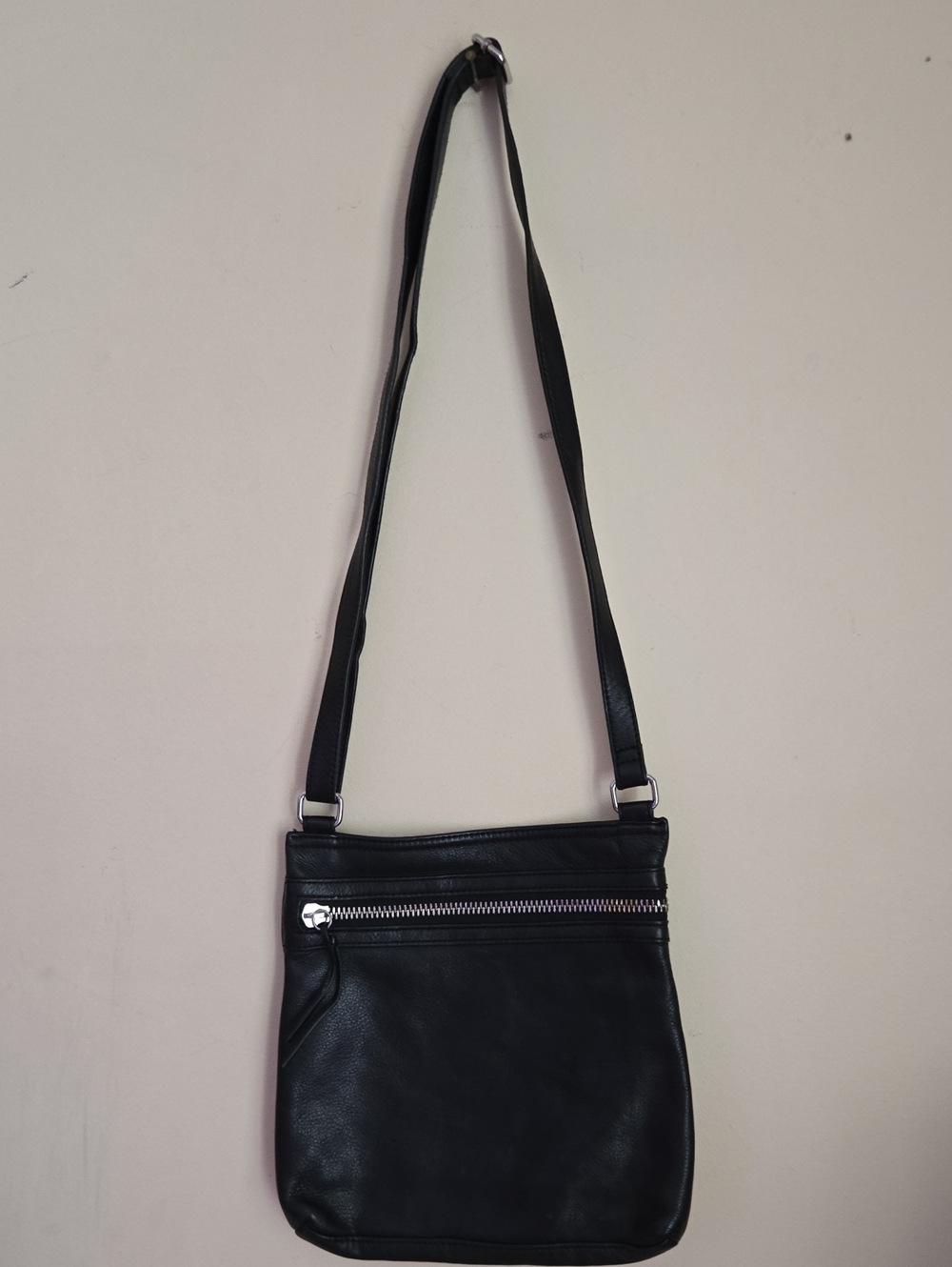 margot Black Leather Crossbody Bag